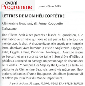 Lettres de mon heÌlicopteÌ€re - Avant-programme